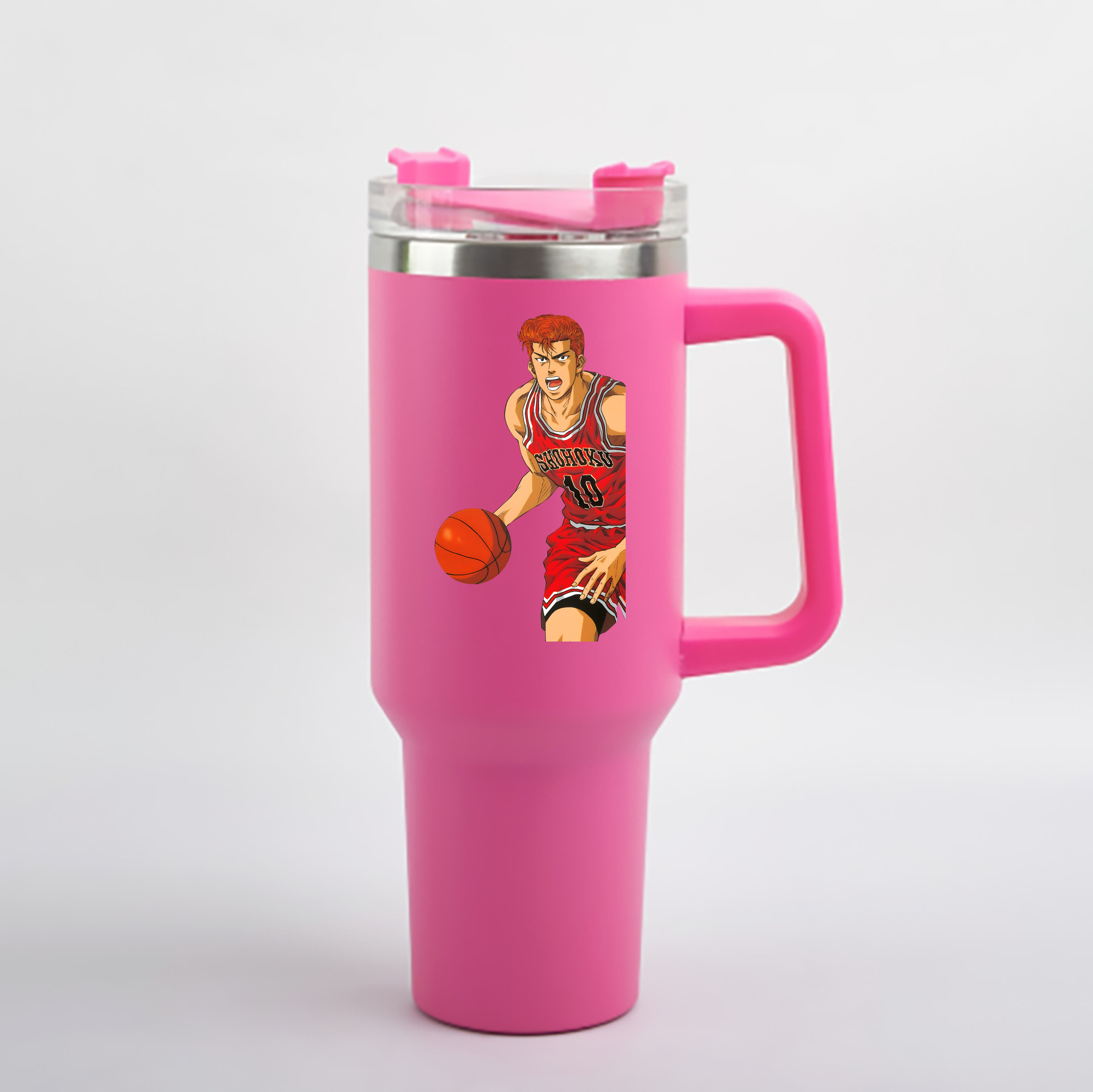 （画像用） SLAM DUNK／スラムダンク 1200mL車用タンブラー - クリスタルステッカー（プラスチックストロー付き）